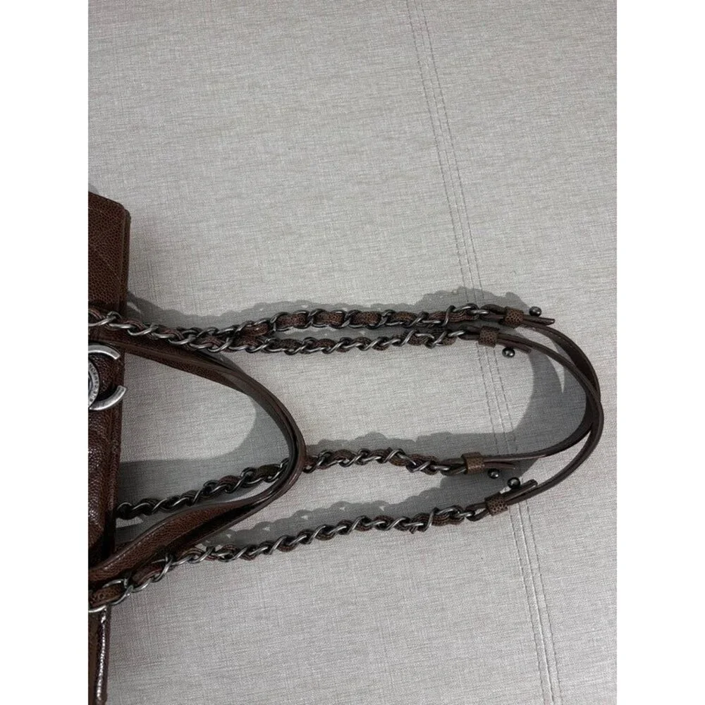 CHANEL Brown Caviar Coco Handle Large SHW - Picture 7 of 15